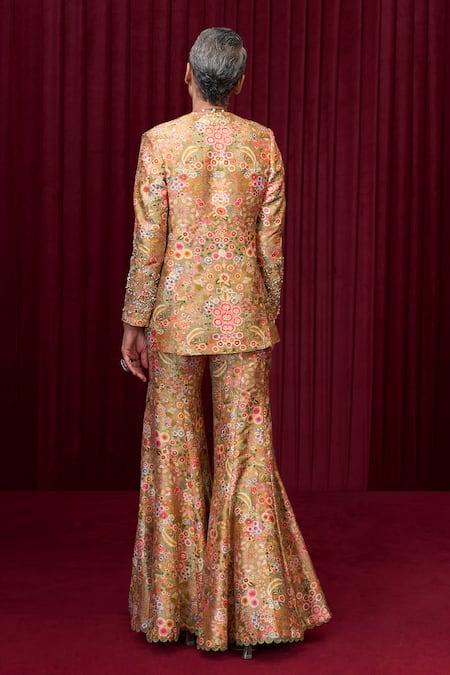 Ridhi Mehra Pulse Floral Print Jacket With Palazzo 