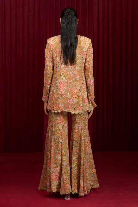 Ridhi Mehra Floral Print Short Jacket & Pant Set 