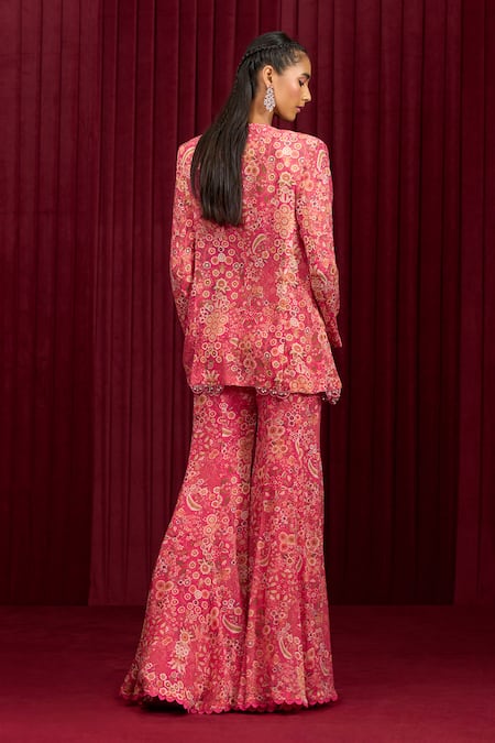 Ridhi Mehra Sync Floral Print Jacket & Pant Set 