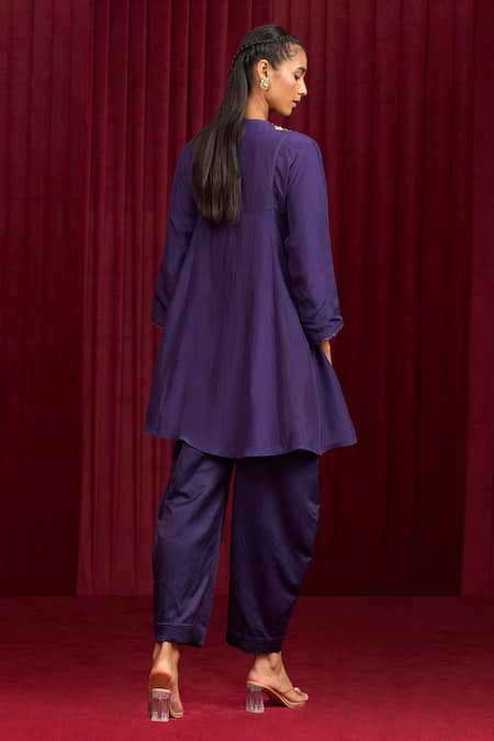 Ridhi Mehra Prelude Floral Embroidered Yoke Tunic With Pant 