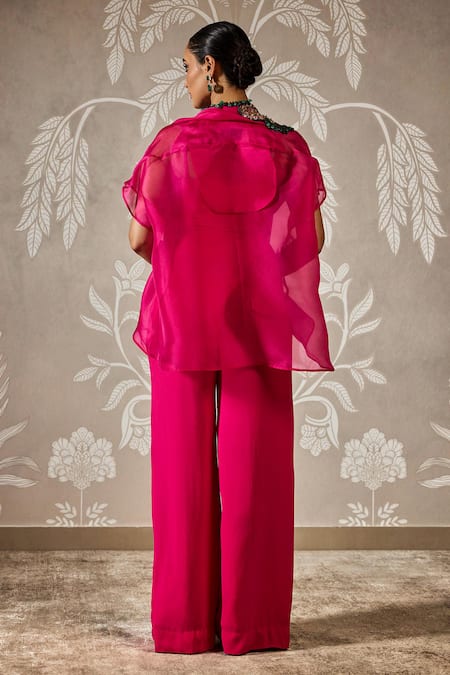 Ridhi Mehra Aura Floral Patch Embroidered Cape Pant Set 