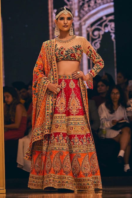 The Royaleum Paisley Embroidered Lehenga & Blouse Set 