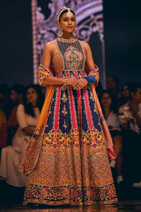 The Royaleum Floral Embroidered Anarkali With Dupatta 