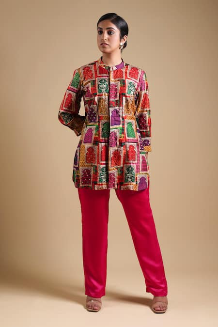 Thetaa Jharokha Print Kurta & Straight Pant Set 