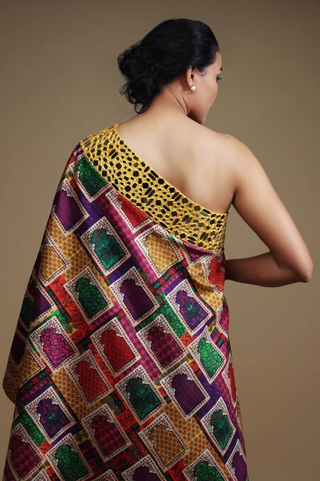 Buy Thetaa Yellow Silk, Viscose, Satin Mirrors, Jharokha Print Kurta And Sharara Set Online at Aza Fashions Buy_Thetaa_Yellow Silk, Viscose, Satin Mirrors, Jharokha Print Kurta And Sharara Set_Online_at_Aza_Fashions