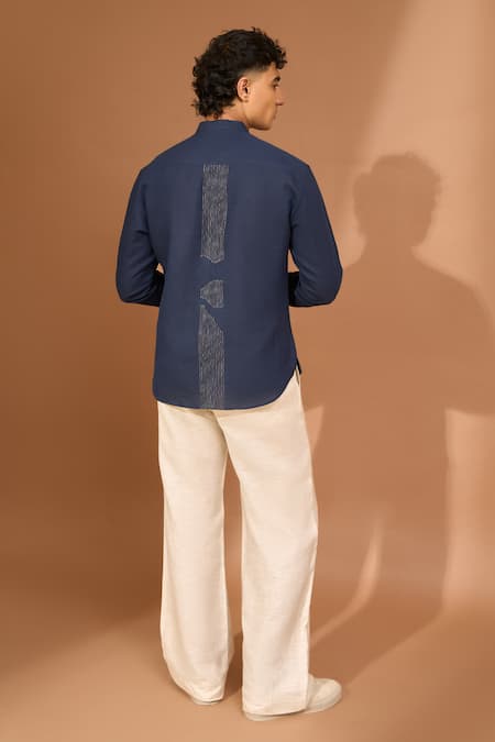 Vivek Karunakaran Wave Ray Stitch Embroidered Shirt 
