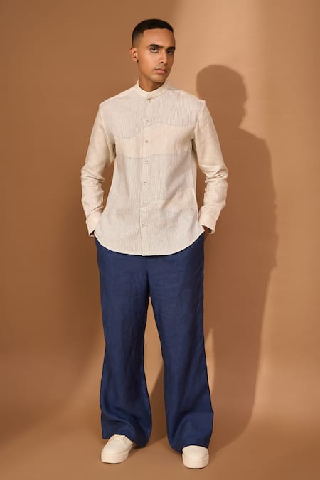 Vivek Karunakaran Mystic Wave Ray Stitch Embroidered Shirt 