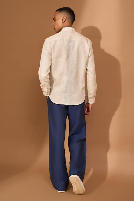 Vivek Karunakaran Mystic Wave Ray Stitch Embroidered Shirt 