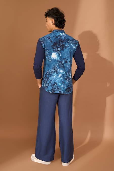 Vivek Karunakaran Tie Dye Pattern Front Zipper Shirt 