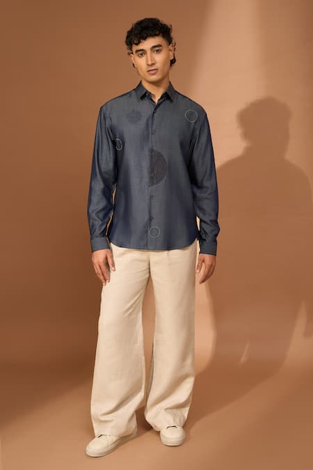 Vivek Karunakaran Circular Patch Embroidered Shirt 