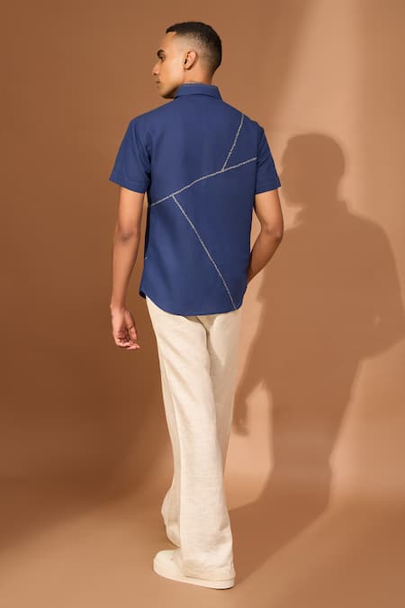 Vivek Karunakaran Bandhani Line Embroidered Shirt 