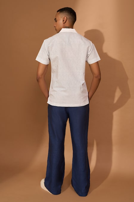 Vivek Karunakaran Linen Smudge Print Shirt 