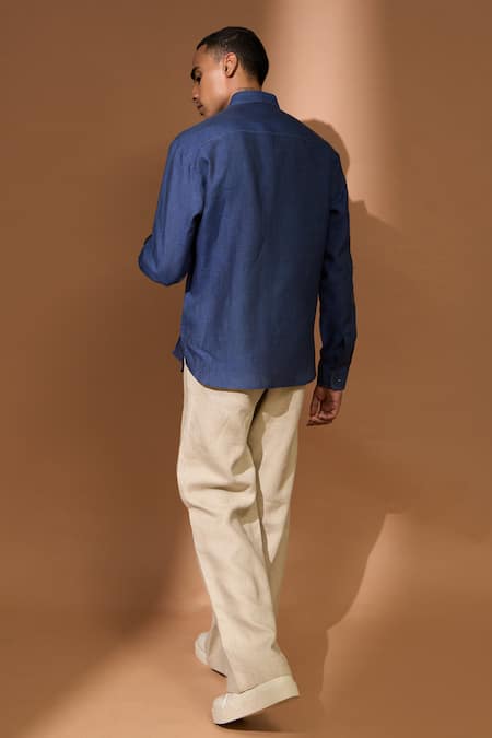 Vivek Karunakaran Linen Bandini Embroidered Shirt 