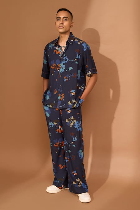 Vivek Karunakaran Floral Print Boxy Shirt With Pant 