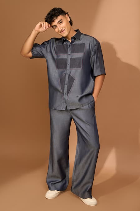 Vivek Karunakaran Geometric Threadwork Shirt With Pant 