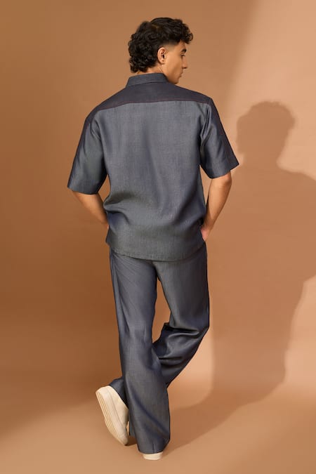 Vivek Karunakaran Geometric Threadwork Shirt With Pant 