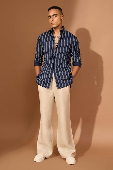 Vivek Karunakaran Stripe Pattern Shaket 