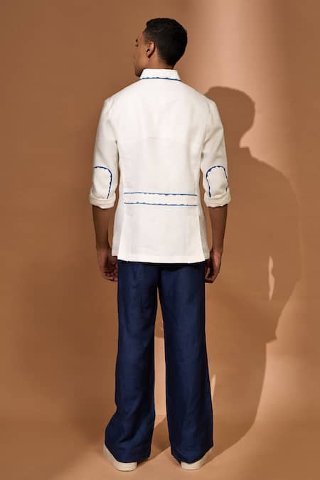 Vivek Karunakaran Linen Patch Pocket Shaket 
