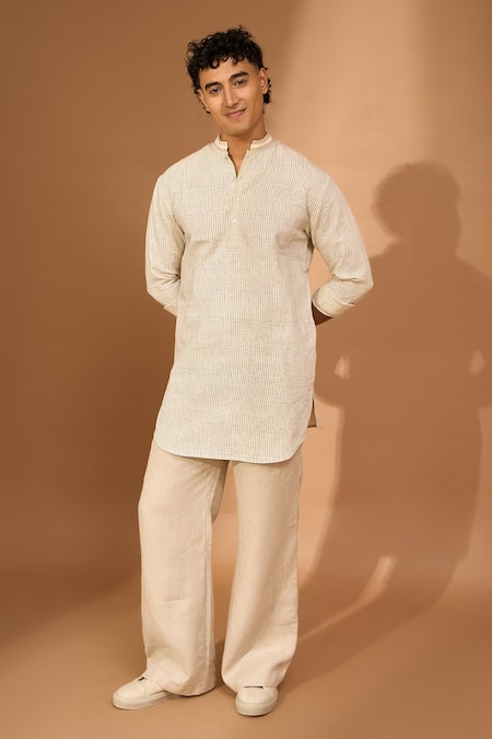 Vivek Karunakaran Smudge Print Pathan Kurta 