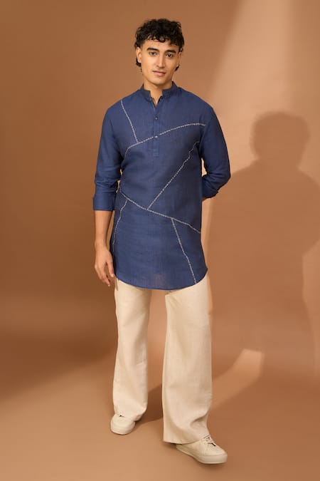 Vivek Karunakaran Bandhini Embroidered Pathan Kurta 