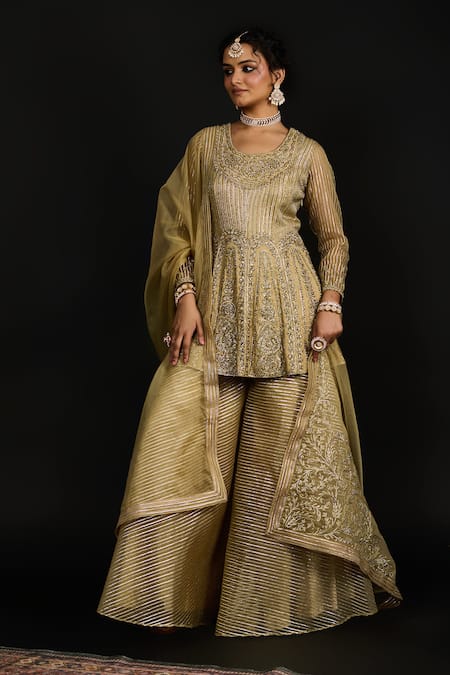 Reeti Arneja Bahar Embroidered Short Anarkali & Sharara Set 