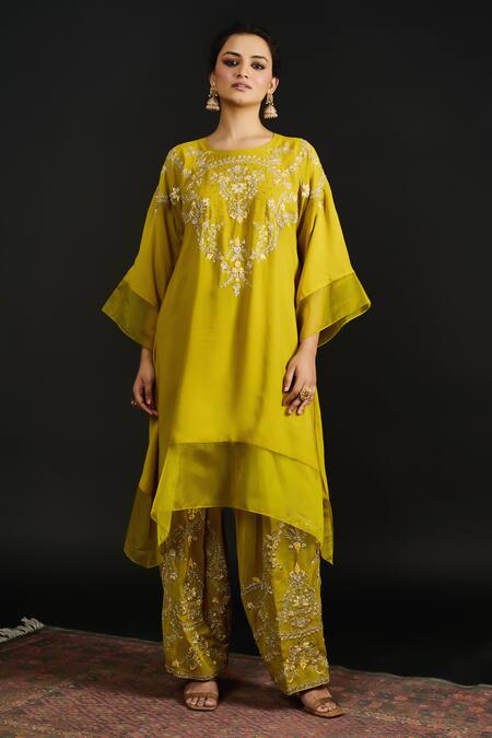 Buy Reeti Arneja Green Georgette Sequins, Zari, Embroidery Zahra Gulshan Kurta And Salwar Pant Online at Aza Fashions Buy_Reeti Arneja_Green Georgette Sequins, Zari, Embroidery Zahra Gulshan Kurta And Salwar Pant _Online_at_Aza_Fashions