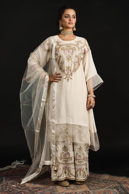 Reeti Arneja Salma Flora Embroidered Kurta & Palazzo Set 