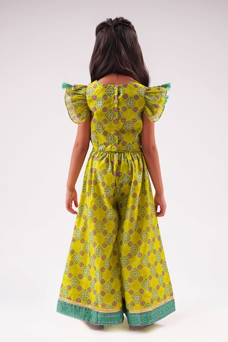 Lil Drama Floral Print Top With Palazzo 