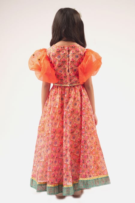 Lil Drama Floral Jaal Print Lehenga With Blouse 