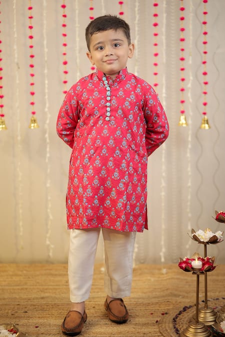 TINY COLOR Traditional Block Print Kurta With Pyjama 