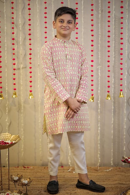 TINY COLOR Abstract Block Print Kurta With Pant 