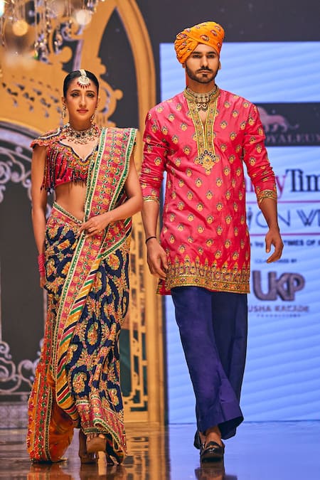 Shop The Royaleum Pink Silk Embroidery Zain Hand Kurta With Pant at Aza Fashions Shop_The Royaleum_Pink Silk Embroidery Zain Hand Kurta With Pant _at_Aza_Fashions