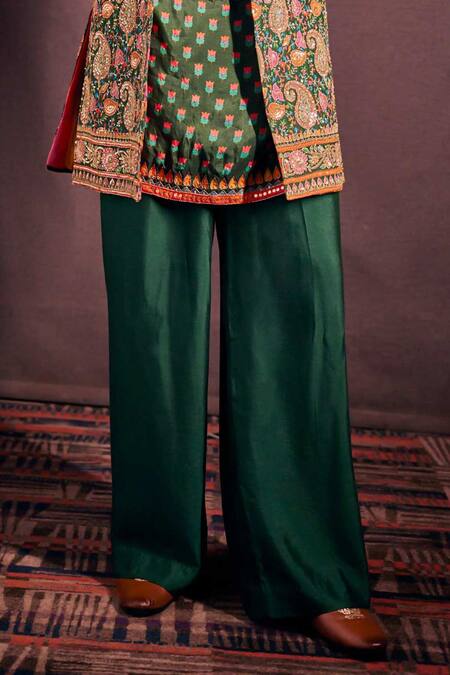 The Royaleum Multi Color Silk Embroidery Tariq Hand Jacket With Kurta Set Online at Aza Fashions The Royaleum_Multi Color Silk Embroidery Tariq Hand Jacket With Kurta Set _Online_at_Aza_Fashions