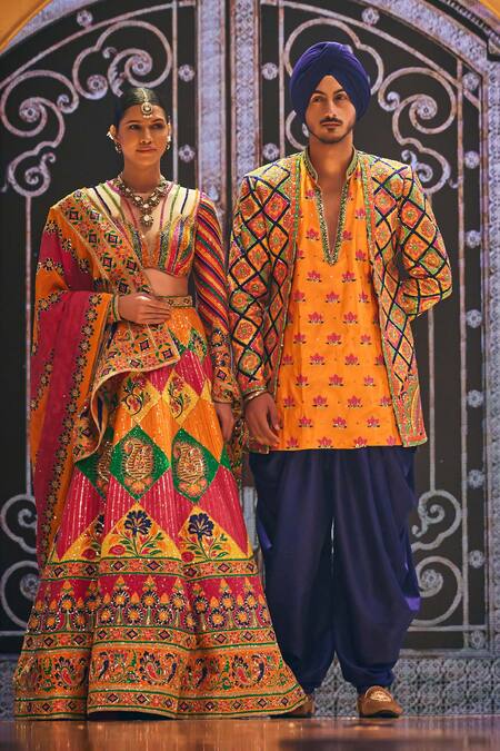 The Royaleum Multi Color Silk Embroidery Ayaan Hand Jacket With Kurta Set Online at Aza Fashions The Royaleum_Multi Color Silk Embroidery Ayaan Hand Jacket With Kurta Set _Online_at_Aza_Fashions