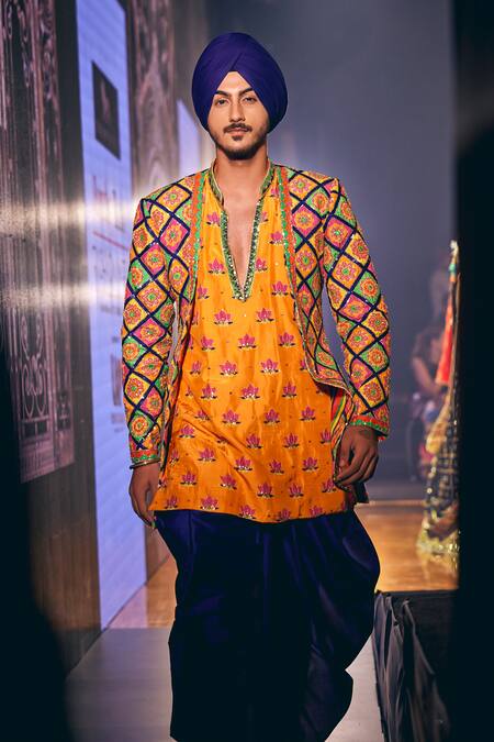 Shop The Royaleum Multi Color Silk Embroidery Ayaan Hand Jacket With Kurta Set Online at Aza Fashions Shop_The Royaleum_Multi Color Silk Embroidery Ayaan Hand Jacket With Kurta Set _Online_at_Aza_Fashions