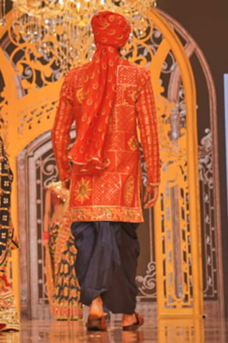 The Royaleum Multi Color Hand Embroidered Sherwani Set 