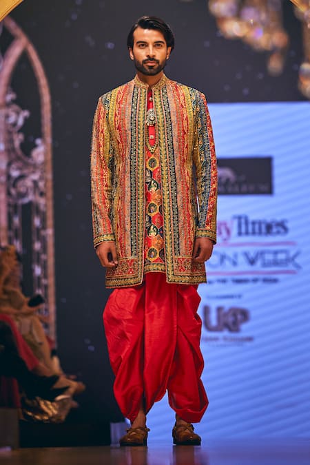 The Royaleum Umer Hand Embroidered Jacket With Kurta Set 