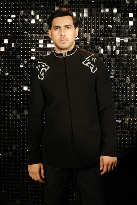 Sanjana Reddy Designs Panther Nalki Embroidered Bandhgala With Trouser 