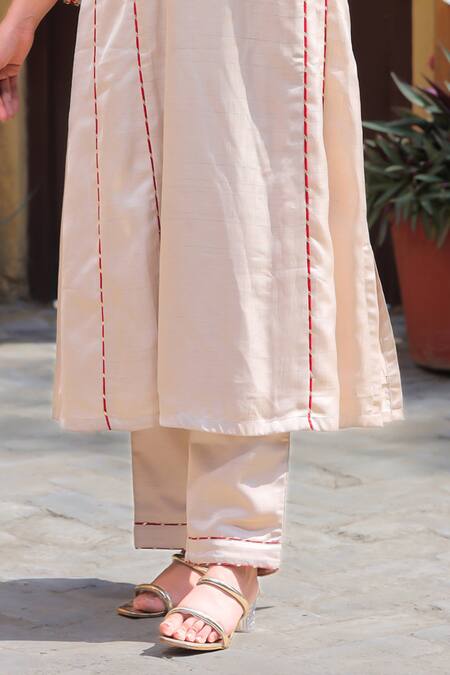 Buy Samyukta Singhania Cream Organza, Denim Embroidery Round Neck Paisley Bloom Thread Anarkali Set Online at Aza Fashions Buy_Samyukta Singhania_Cream Organza, Denim Embroidery Round Neck Paisley Bloom Thread Anarkali Set _Online_at_Aza_Fashions