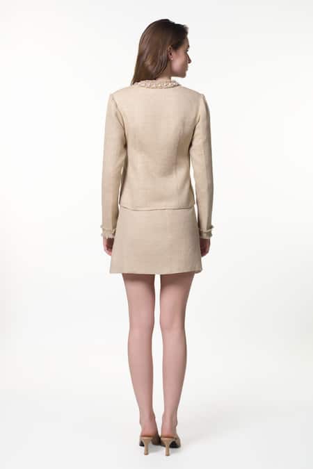 Verano By Tanya Georgia Pearl Embellished Blazer 