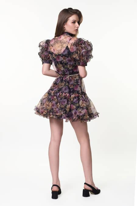 Verano By Tanya Naomi Floral Print Ruffle Dress 
