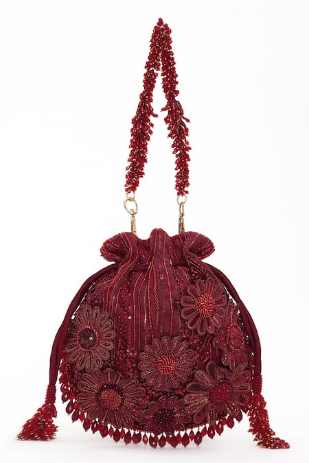 Doux Amour Emma Sequin & Cutdana Bahar Embroidered Potli Bag 