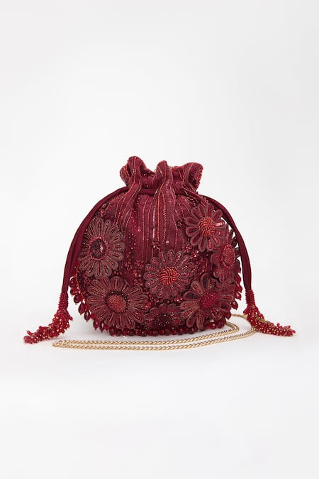 Doux Amour Emma Sequin & Cutdana Bahar Embroidered Potli Bag 