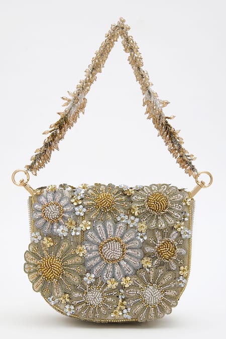 Doux Amour Fiona Sequin & Cutdana Flora Embroidered Mini Bag 