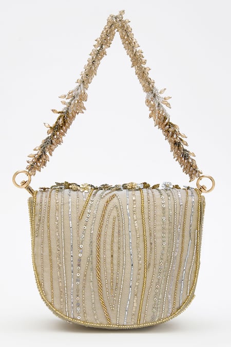Doux Amour Fiona Sequin & Cutdana Flora Embroidered Mini Bag 
