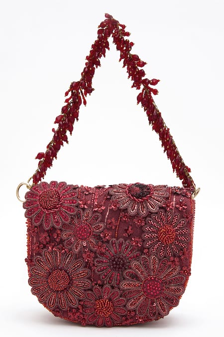 Doux Amour Fiona Sequin & Cutdana Floral Embroidered Mini Bag 