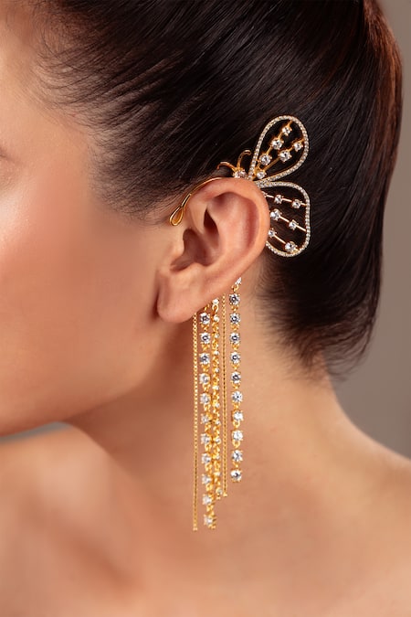 Anana Jacqueline Butterfly Zircon Embellished Ear Cuff 