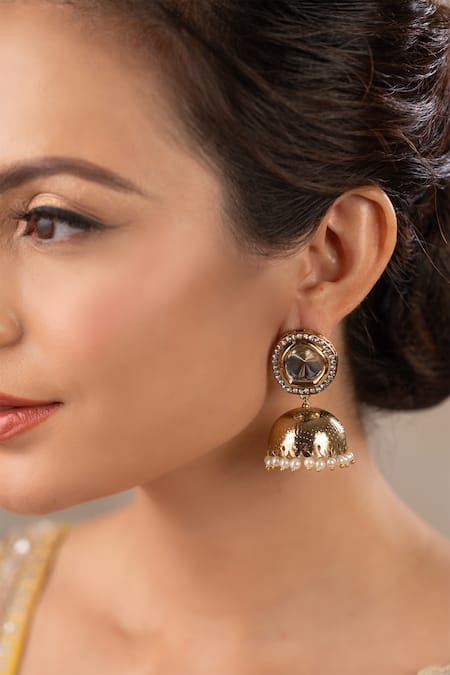Anana Kritida Bead Embellished Jhumkas 