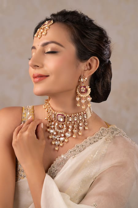 Anana Rahi Kundan Polki Embellished Choker Set 