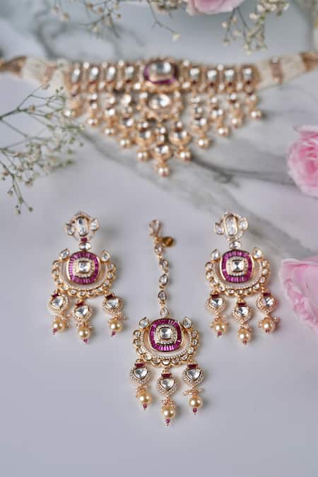 Anana Rahi Kundan Polki Embellished Choker Set 